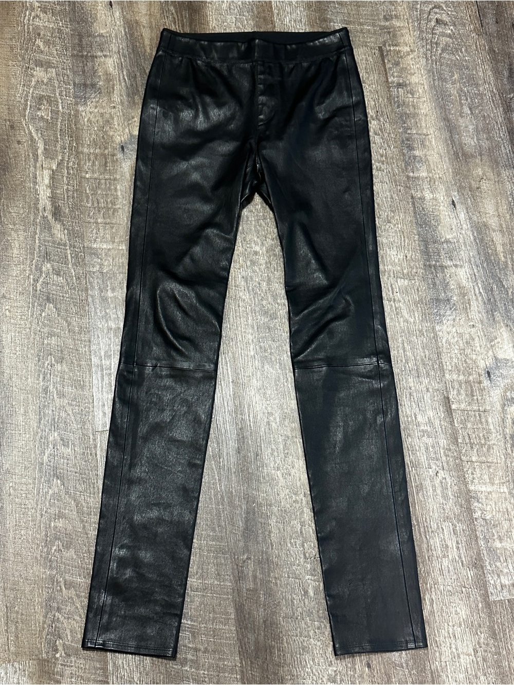 Helmut Lang Black Imported Leather Women’s Leggings Size 2